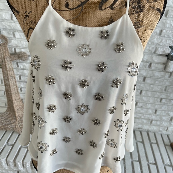 J.O.A. Embellished Cami Top in Cream - Picture 5 of 11